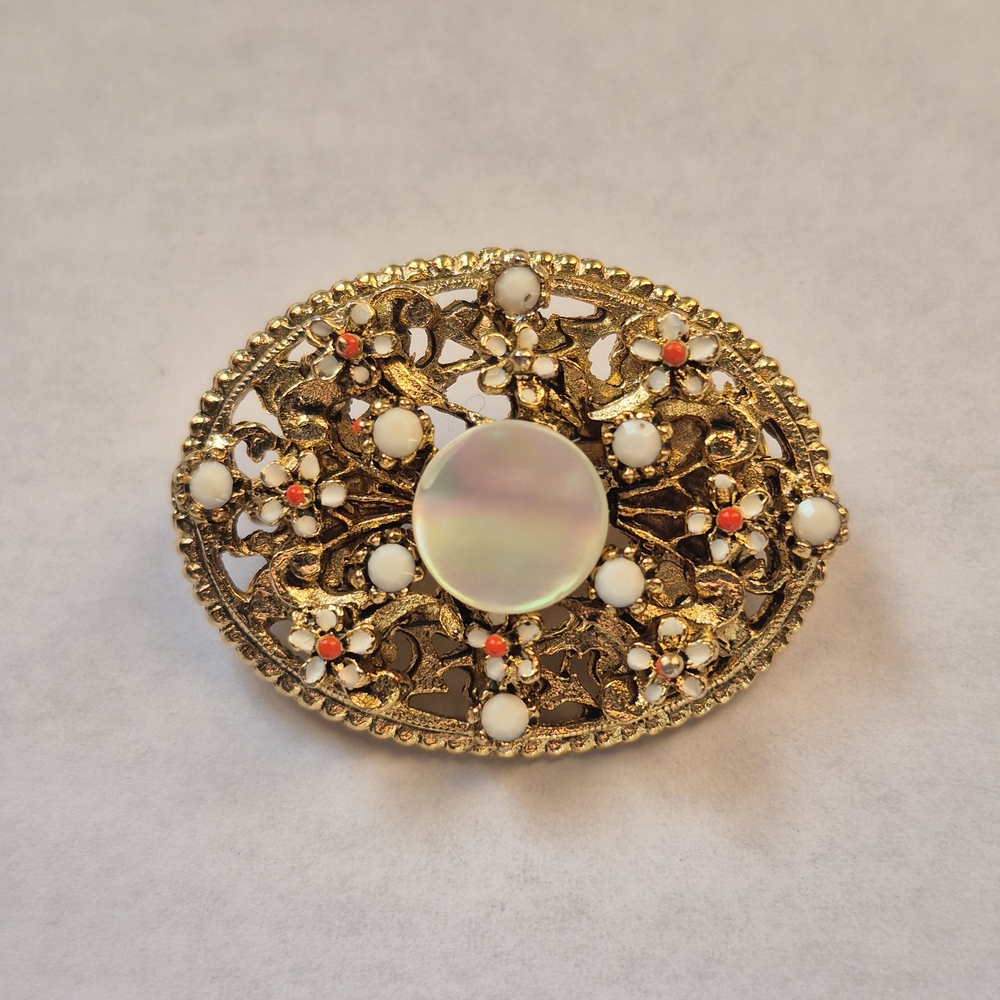 Vintage Arthur Pepper floral filigree Brooch